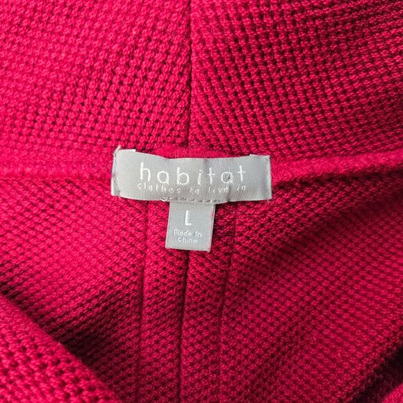 Habitat Cowl Neck Sweater Women L Red Pullover Lagenlook Relaxed Long Sleeve Top - Picture 8 of 14